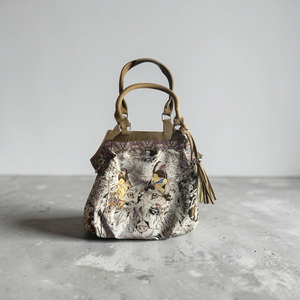 The Bradford Exchange Animal Print Shoulder Bag - Tan and Cream